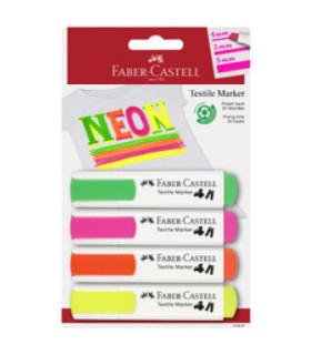 BLSTER 4 MARCADORES TEXTILES SURTIDOS COLORES NEN FABER CASTELL 159591