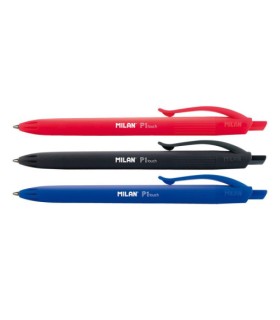 Milan BWM10254 Negro, Azul, Rojo Bolgrafo de punta retrctil con pulsador 4 pieza(s)