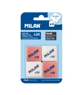 Milan BMM9215 goma Caucho Rosa, Blanco 4 pieza(s)