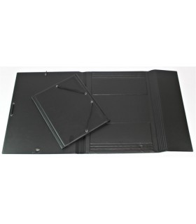 CARPETA FORMATO CUARTO GOMAS Y SOPALAS PVC NEGRA IBERPLAS 341CS00