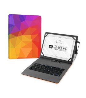 FUNDA CON TECLADO MICRO USB  TYPE C KEYTAB USB 11\" TRIANGULOS