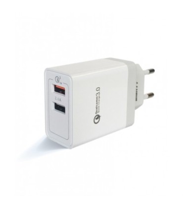 Eightt - Cargador USB Qualcoom 3.0 18W para smartphone y tablet 2 puertos (5V 3A, 9V 2A, 12V 1,5A)