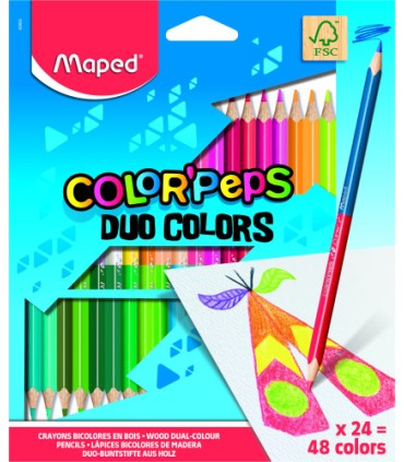 ESTUCHE 24 LPICES DE COLORES COLOR\'PEPS DUO. BICOLOR MAPED 829602FC