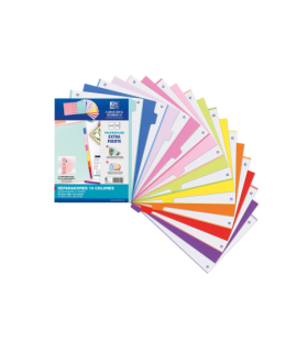 KIT SEPARADORES PP 500 MICRAS A4 10 POSICIONES COLORES PASTEL Y VIVOS OXFORD 400159038