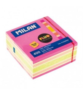 MILAN BLOC NOTAS ADHESIVAS 400 HOJAS 76X76 FLUOR