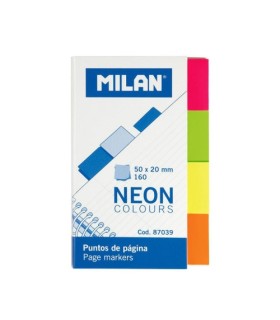 MILAN MARCADORES DE PGINA 160 PUNTOS 50X20MM 4 COLORES NEN