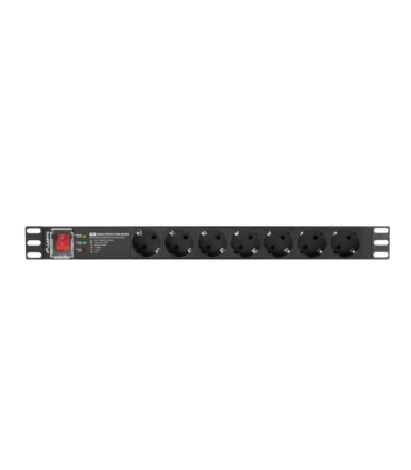 REGLETA LANBERG 1U 16A 7X SCHUKO RACK 19\" 2M NEGRO