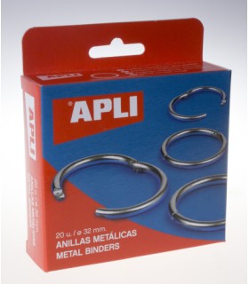 CAJA 20 UDS. ANILLAS METLICAS ARTICULADAS 32 MM APLI 453