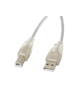 CABLE USB 2.0 LAMBERG USB-A MACHO A USB-B MACHO 1,8M FERRITA TRANSP