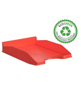 BANDEJA ECOGREEN 100% RECICLADO Y RECICLABLE APILABLE DIN A4 Y FOLIO MEDIDAS 345X255X60 MM COLOR ROJO ARCHIVO 2000 742 RJ