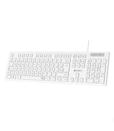 SUBBLIM Teclado Ergonmico Business Slim Silencioso con cable USB Blanco