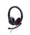 GEMBIRD AURICULARES ESTEREO, COLOR NEGRO CON ARO ROJO