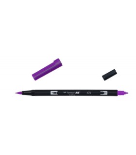 ROTULADOR DOBLE PUNTA PINCEL COLOR ROYAL PURPLE TOMBOW ABT-676