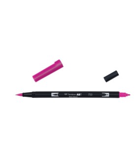 ROTULADOR DOBLE PUNTA PINCEL DUAL BRUSH-755 - COLOR RUBINE RED. TOMBOW ABT-755