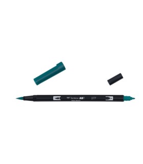 ROTULADOR DOBLE PUNTA PINCEL DUAL BRUSH-277 - COLOR DARK GREEN. TOMBOW ABT-277