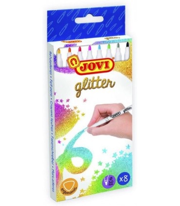 ESTUCHE 8 ROTULADORES GLITTER COLORES SURTIDOS JOVI 1608G