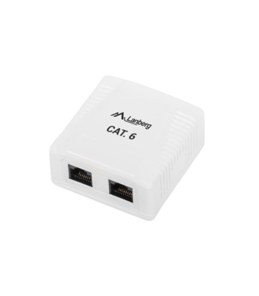 ROSETA DE SUPERFICIE LANBERG CAT.6 UTP 2X TOMA RJ45 BLANCO