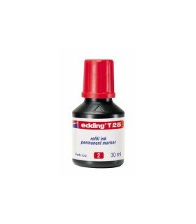 FRASCO TINTA PARA RELLENAR 25ML ROJA EDDING T25-002