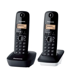 Telfono Inalmbrico Panasonic KX-TG1612SP1/ Pack DUO/ Negro