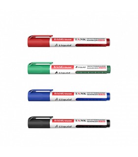 SET 4 MARCADORES PIZARRA BLANCA CON TINTA LQUIDA LW-600 NEGRO, AZUL, ROJO, VERDE ERICH KRAUSE 58362