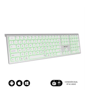 Teclado Inalmbrico Subblim Master/ Plata y Blanco