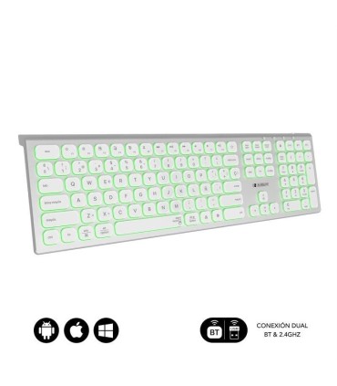 Teclado Inalmbrico Subblim Master/ Plata y Blanco