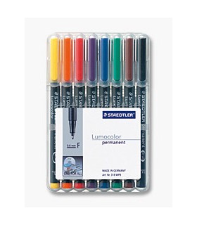 ESTUCHE 8 MARCADORES LUMOCOLOR PERMANENTE PUNTA FINA 0,6MM. SURTIDOS STAEDTLER 318 WP8