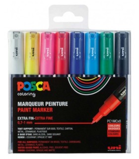 ESTUCHE 8 UDS. PC1M BASIC POSCA UNIBALL 182634667