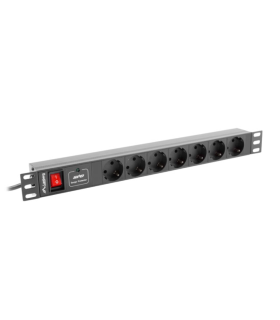 REGLETA LANBERG 1U 16A RACK 19 7X SOCKET NEGRO 2M