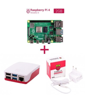 Kit Raspberry Pi 4 2GB + Caja blanca - Alimentacin blanca