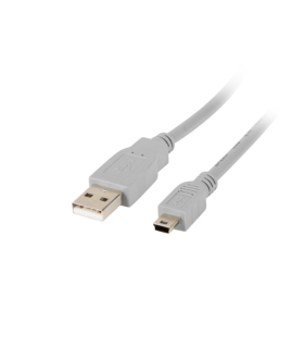 CABLE USB LANBERG 2.0 MACHO/MINI USB MACHO 1.8M GRIS