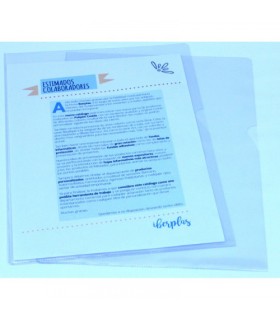 CAJA 30 DOSSIER FORMATO FOLIO  \"L\" C/UERO PVC CRISTAL 300 MICRAS IBERPLAS 25730