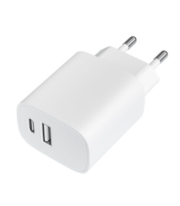 Cargador de Pared Leotec LECSPH20W2W/ 1xUSB Tipo-C/ 1xUSB/ 20W