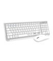 SUBBLIM Teclado Con Ratn Bluetooth + 2.4G Combo Dual Prestige Extendido Plata/Blanco