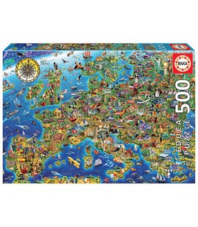 Educa Crazy European Map Puzzle rompecabezas 500 pieza(s)