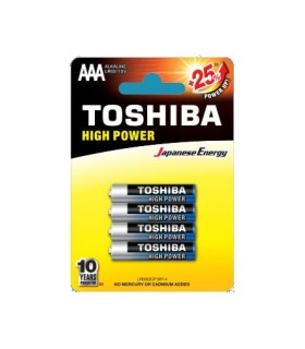 Pack De 4 Pilas AAA Toshiba R03AT  1.5V  Alcalinas