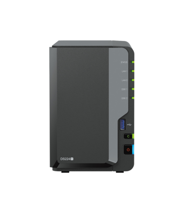 NAS SYNOLOGY DS224+ 2 BAHIAS ETHERNET J4125 NEGRO