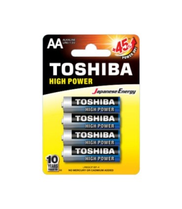 Pack De 4 Pilas AA Toshiba High Power LR6  1.5V  Alcalinas