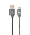 CABLE DE CARGA Y DATOS GEMBIRD USB TIPO C DE METAL EN ESPIRAL PREMIUM, 2M, GRIS