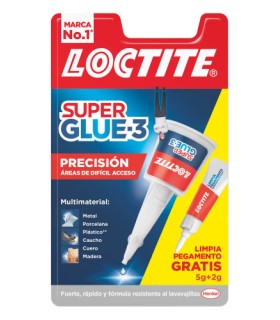 ADHESIVO INSTANTANEO SUPER GLUE-3 5GR + 2 GR.LIMPIA PEGAMENTO PRECISIN LOCTITE 2712223