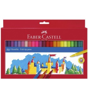 ESTUCHE CARTN 50 ROTULADORES ESCOLARES FABER CASTELL 554204