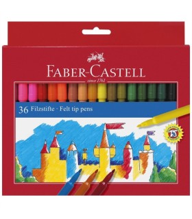 ESTUCHE CARTN 36 ROTULADORES ESCOLARES FABER CASTELL 554203