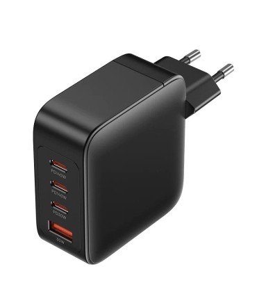 Cargador Gan de Pared Vention FEIB0-EU/ 3xUSB Tipo-C + Cable USB Tipo-C/ 1xUSB/ 140W