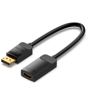 Cable Conversor Vention HBZBB/ DisplayPort Macho - HDMI 4K Hembra/ 15cm/ Negro