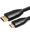 Cable HDMI Vention VAA-D02-B200/ HDMI Macho - Mini HDMI Macho/ 2m/ Negro