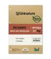 RECAMBIO RECICLADO A4 100 HOJAS 90GR CUADRICULA 4X4 MM CON TALADROS UNINATURE 53392700