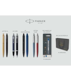 LOTE ESCRITURA PARKER 8 PIEZAS (6+2 DE REGALO) 12 RECAMBIOS + 10 BOLSAS REGALO PARKER 2197098