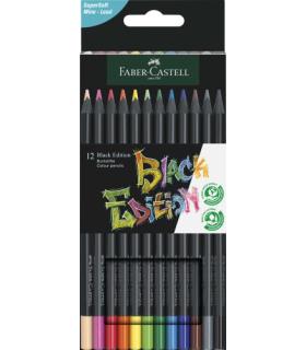 ESTUCHE 12 LPICES DE COLORES BLACK EDITION. FABER CASTELL 116412