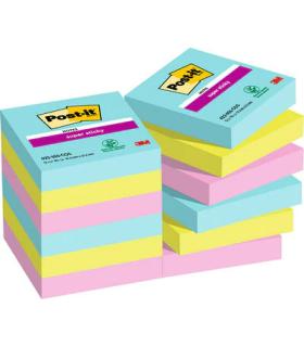 PACK 12 BLOCS 90 HOJAS NOTAS ADHESIVAS 47,6X47,6MM SUPER STICKY COLECCIN COSMIC CAJA CARTN 622-12SS-COS POST-IT 7100290180