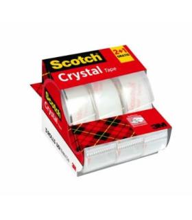 PACK 2+1 ROLLOS CINTA SUPERTRANSPARENTE 19MM  7,5M CRYSTAL CON DISPENSADOR 6-1975C3 SCOTH 7100088402